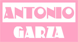 header logo pink rectangle box with white stacked text says antonio garza